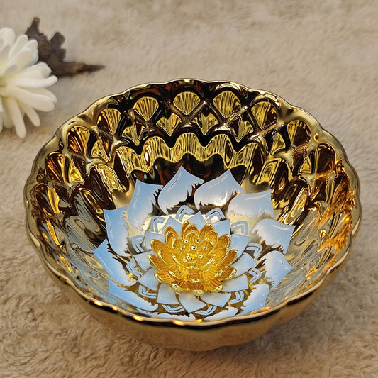 Golden blue Inlaid Lotus Flower Jianzhan Tenmoku TeaCup Tasting Cup Tea Bowl