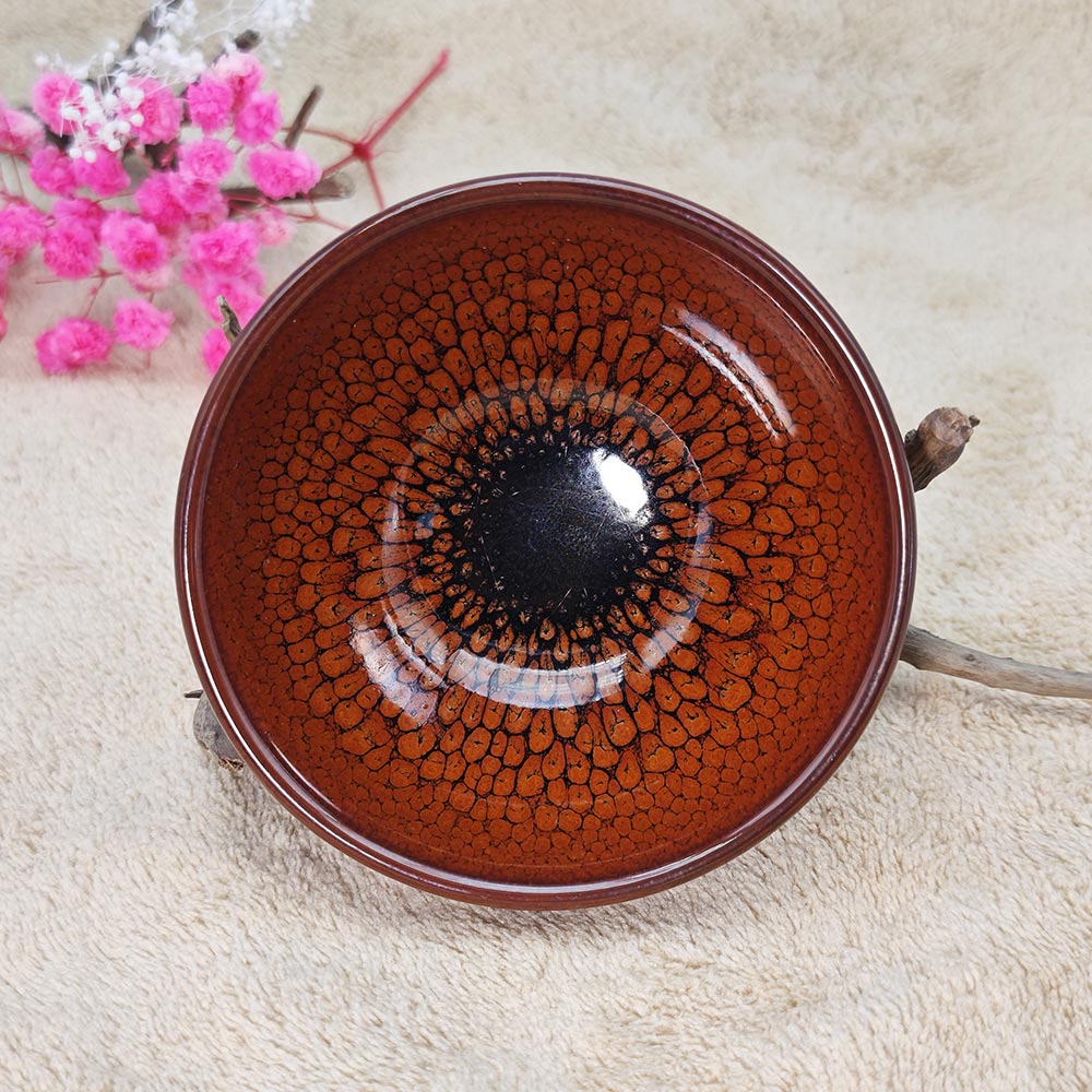 Red Partridge Feather Spots Jianzhan Tenmoku TeaCup Tasting Cup Tea Bowl