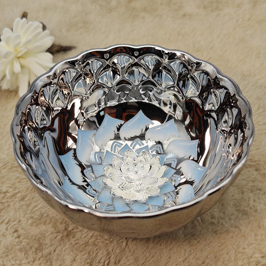 Silvery Blue Inlaid Lotus Flower Jianzhan Tenmoku TeaCup Tasting Cup Tea Bowl