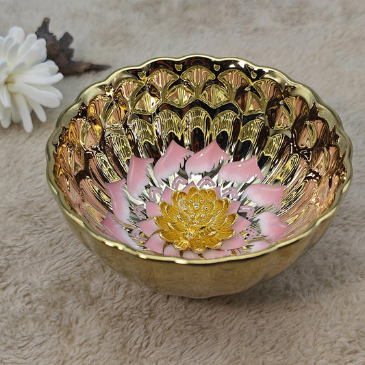 Golden Pink Inlaid Lotus Flower Jianzhan Tenmoku TeaCup Tasting Cup Tea Bowl