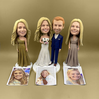 Custom Bridesmaid Bobbleheads, Personalized Bobble Head Figurines