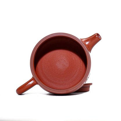 Brick Red JianZhan Tenmoku Teapot with Tea Lid Tasting Cup Teapot,Handmade unique, bottom number 338