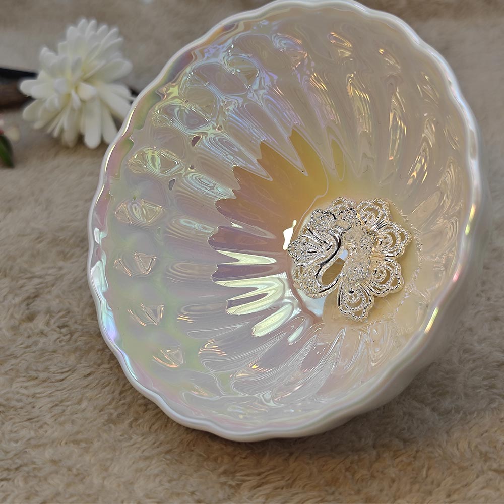 iridescent milky-white shell-like Jianzhan Tenmoku TeaCup Tasting Cup Tea Bowl