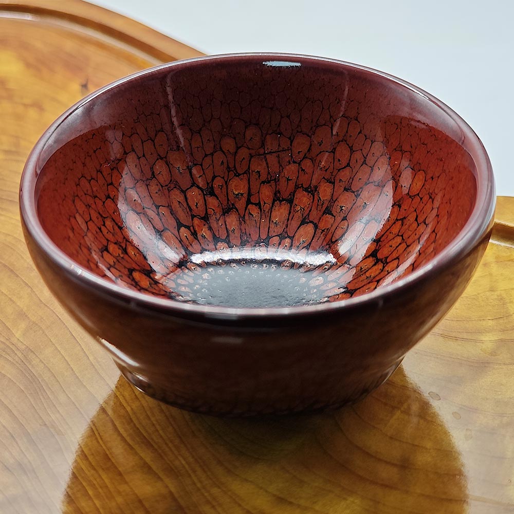 Red Partridge Feather Spots Jianzhan Tenmoku TeaCup Tasting Cup Tea Bowl